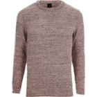 River Island Mens Textured Knit Slim Fit Crew Neck Sweater
