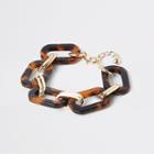 River Island Womens Tortoiseshell Interlinked Bracelet