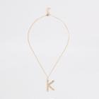 River Island Womens Gold Tone Large Initial 'k' Necklace