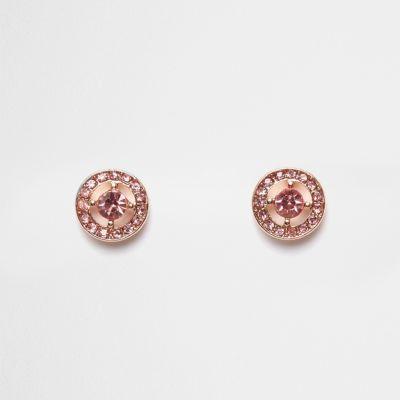 River Island Womens Diamante Circle Stud Earrings