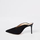 River Island Womens Leather Pointed Toe Slim Heel Mules
