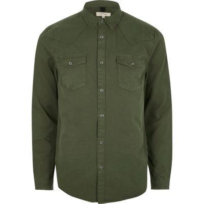 River Island Mens Twill Casual Western Shirt