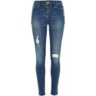 River Island Womens Mid Wash Distressed Molly Jeggings