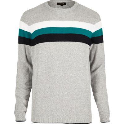 River Island Mens Chest Stripe Sweater