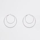 River Island Womens Silver Tone Double Hoop Earrings
