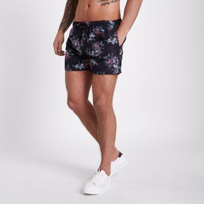 River Island Mens Floral Print Short Swim Trunks