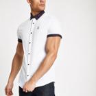 River Island Mens White Paisley Print Collar Button-down Shirt