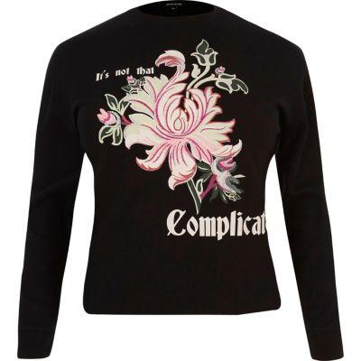 River Island Womens Contrast Floral Sweatshirt