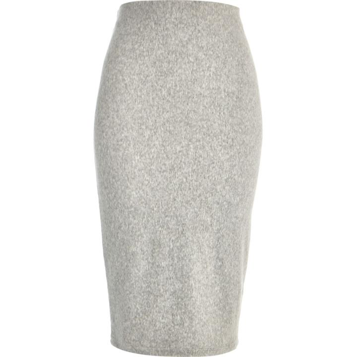 River Island Womens Ribbed Velour Pencil Skirt