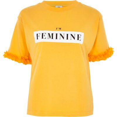 River Island Womens 'feminine' Flower Trim Boxy T-shirt