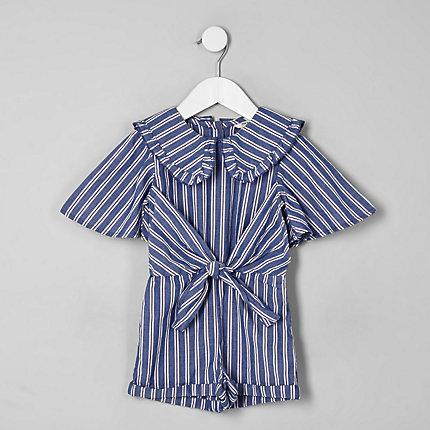 River Island Mini Girls Stripe Collar Romper