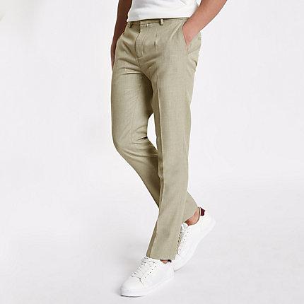 River Island Mens Herringbone Skinny Fit Smart Pants