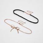 River Island Womens Rose Gold Tone Snake Chain Bolo Choker Set