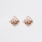 River Island Womens Gold Tone Rhinestone Jewel Square Earrings