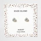 River Island Womens Gem August Birthstone Stud Earrings