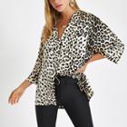 River Island Womens Leopard Print Button-up Blouse