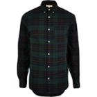 River Island Mensgreen Casual Flannel Check Shirt