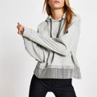 River Island Womens Diamante Chain Trim Long Sleeve Hoodie