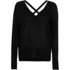 River Island Womens Knit V-neck Cross Back Sweater