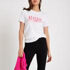 River Island Womens White 'reveuse' Print T-shirt