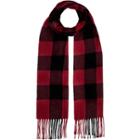River Island Mensred Check Woven Scarf