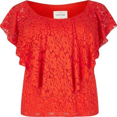 River Island Womens Ri Plus Daisy Lace Bardot Top