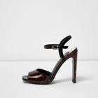 River Island Womens Tortoiseshell Slim Block Heel Sandals