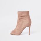 River Island Womens Faux Suede Open Toe Shoe Boot