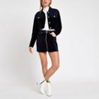 River Island Womens Velvet Panel Cropped Denim Jacket