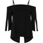 River Island Womens Split Sleeve Cold Shoulder Top