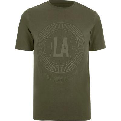 River Island Mens 'la' Circle Print Slim T-shirt