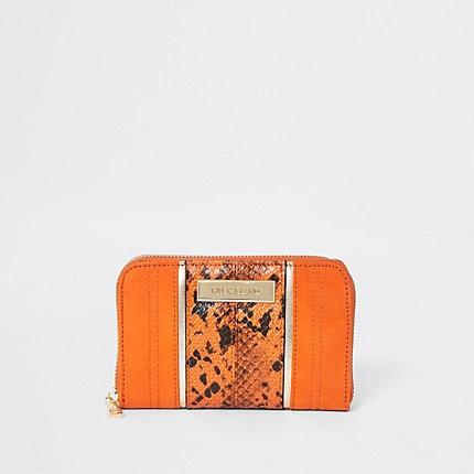 River Island Womens Snake Print Zip Around Mini Purse