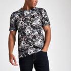 River Island Mens Slim Fit Floral Print T-shirt