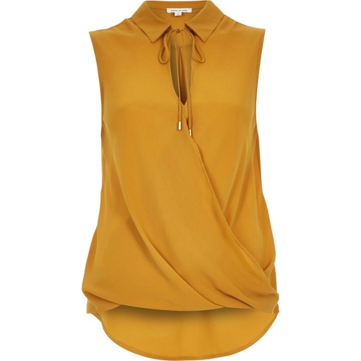 River Island Womens Tie Neck Wrapped Blouse