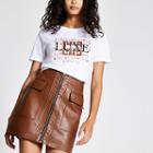 River Island Womens White 'luxe' Glitter Print T-shirt