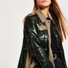 River Island Womens Sequin Embellished Army Jacket
