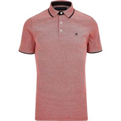 River Island Mensred Jack & Jones Premium Polo Shirt