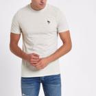 River Island Mens White Jack And Jones Embroidered T-shirt