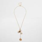 River Island Womens Gold Tone Charm Dangle Twist Chain Necklace