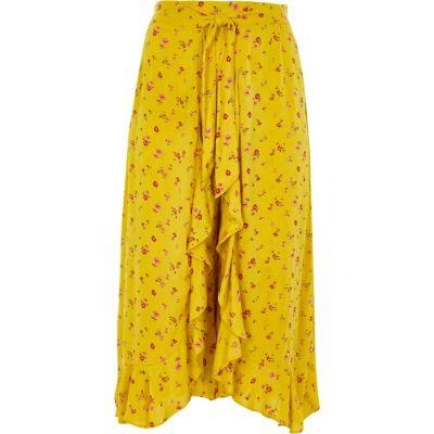 River Island Womens Plus Floral Print Wide Leg Trouser