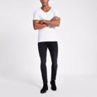 River Island Mens White Scoop Neck Muscle Fit T-shirt