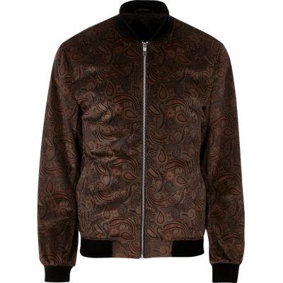 River Island Mens Paisley Print Bomber Jacket