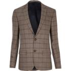 River Island Mens Checked Skinny Suit Jacket