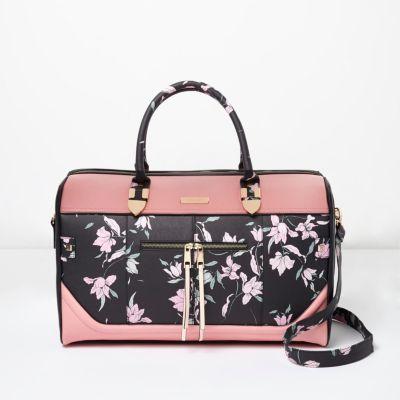 River Island Womens Floral Print Zip Front Weekend Bag