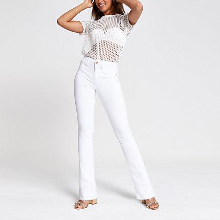 River Island Womens White Bootcut Jeans