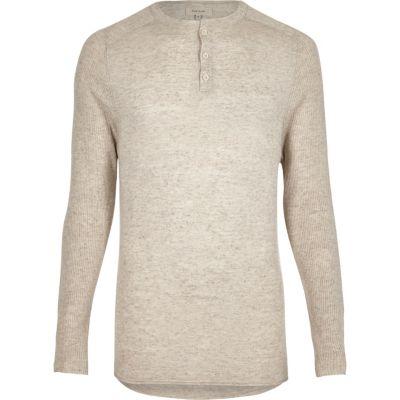 River Island Mens Grandad Style Sweater