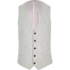 River Island Mens Linen Stripe Skinny Suit Waistcoat