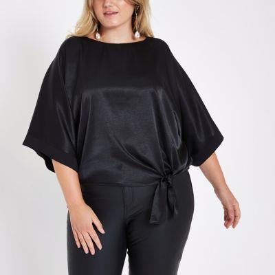 River Island Womens Plus Loose Fit Knot Front Top