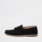 River Island Mens Suede Contrast Heel Tassel Loafers