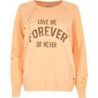 River Island Womens Distressed Print Sweatshirt